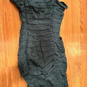 Skylar + Madison Deep Green Mini Dress Strapless